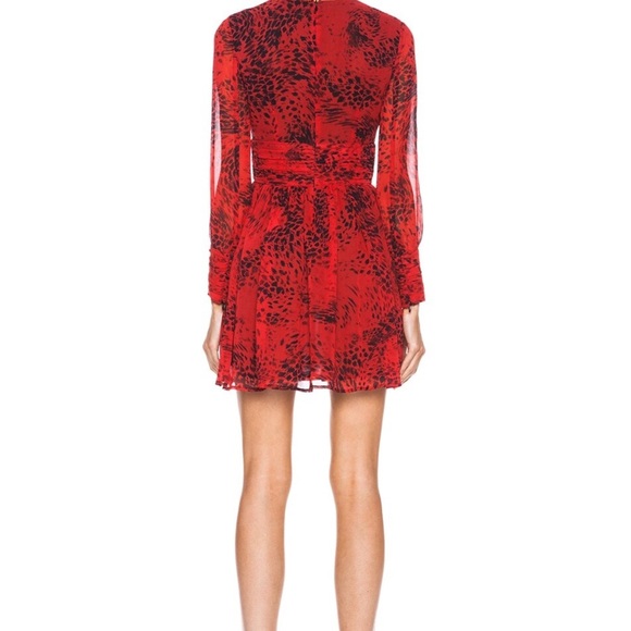 Pierre Balmain Mulberry Silk Dress Red and Black Animal Print Size EU 42 GUC - Picture 3 of 10